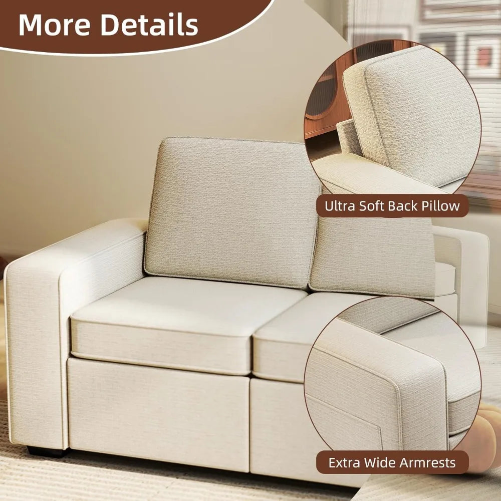 80" Modern Sofa Couch, Soft Chenille Sofas for Living Room Furniture,3 Seater Deep Seat Comfy Lounge Sofa