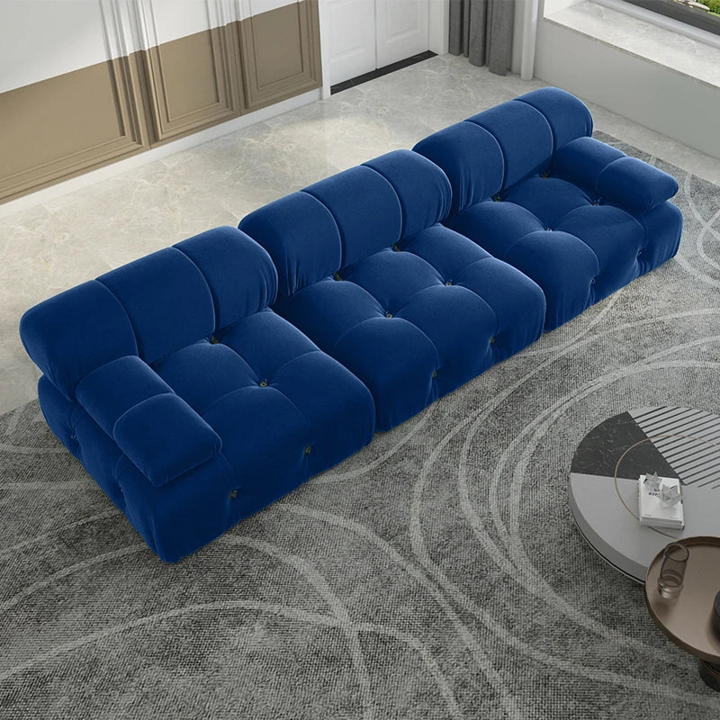 104" Minimalist Modular Sectional Sofas Modern Velvet Convertible Couches 3 Seats Living Room Sofa Sets for Office Apartment