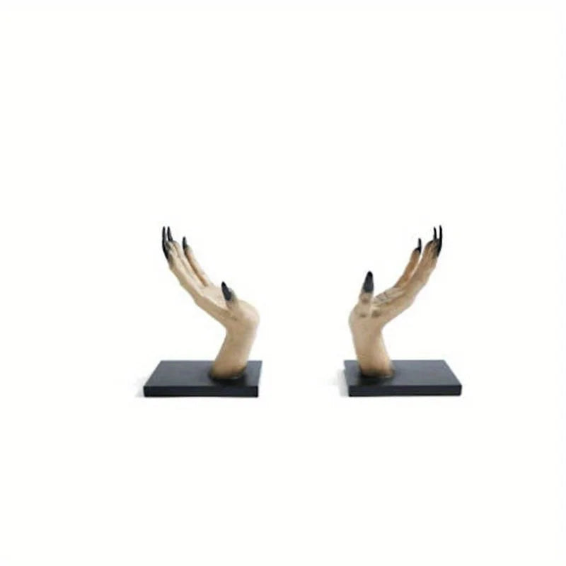 1Pair Resin Witch Hand Decoration Props, Home Decoration Display Stand Halloween Decorations Table Decoration