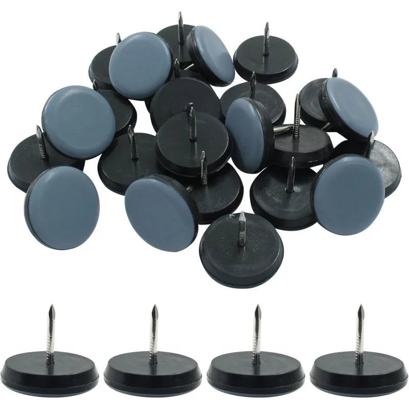 1 Nail on Furniture Sliders (24) - Heavy Duty PTFE Chair Leg Slider Glide Wooden Furniture Movers - Easy & Safe Floor Prot