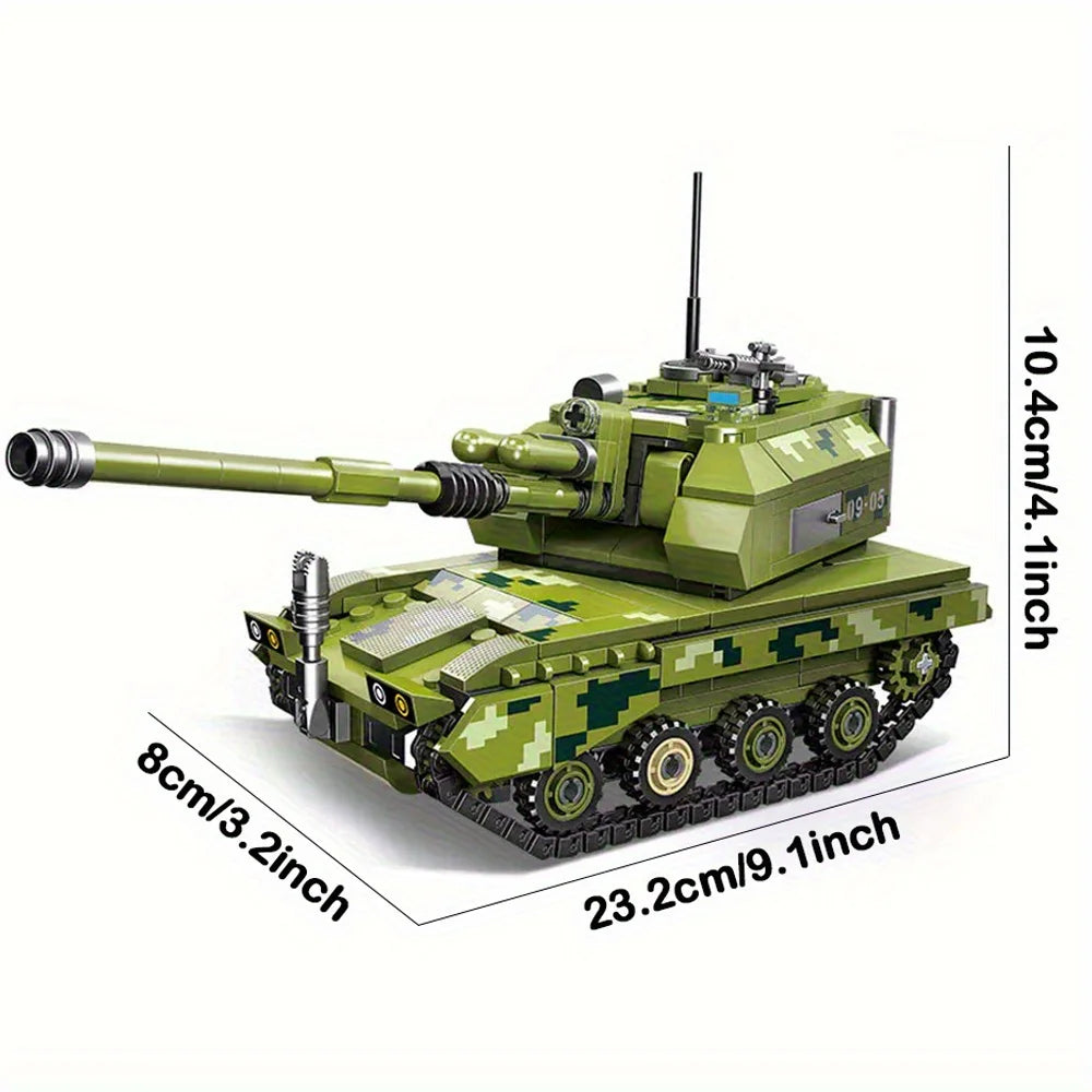 Tank Model Building Blocks Sets Create Room Decoration Durable ABS Construction Kids Toy Bricks Perfect Christmas Birthday Gifts