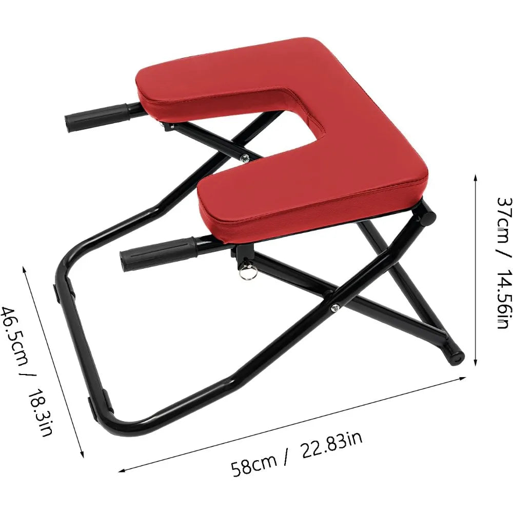 Foldable Yoga Headstand Bench Inversion Chair with Comfortable Panel for Practice Head Stand Shoulderstand and Strength Training