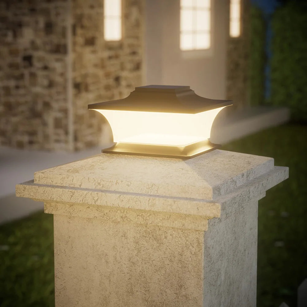 Solar Post Cap Light LED Fence Light Waterproof Solar Powered Post Light Decorative Garden Lamp for Garden Patio Porch