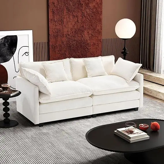 Modern 77" Sectional Loveseat Sofa, Comfortable 2-Seat Couch for Living Spaces and Apartments