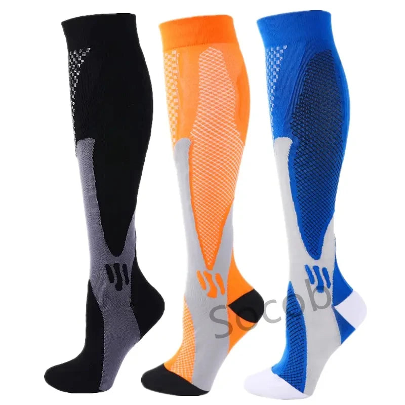 3/6/7Calf Compression Socks Men Medical Varicose Veins Diabetes Edema Sports Socks Running Football Basketball Riding Knee Socks
