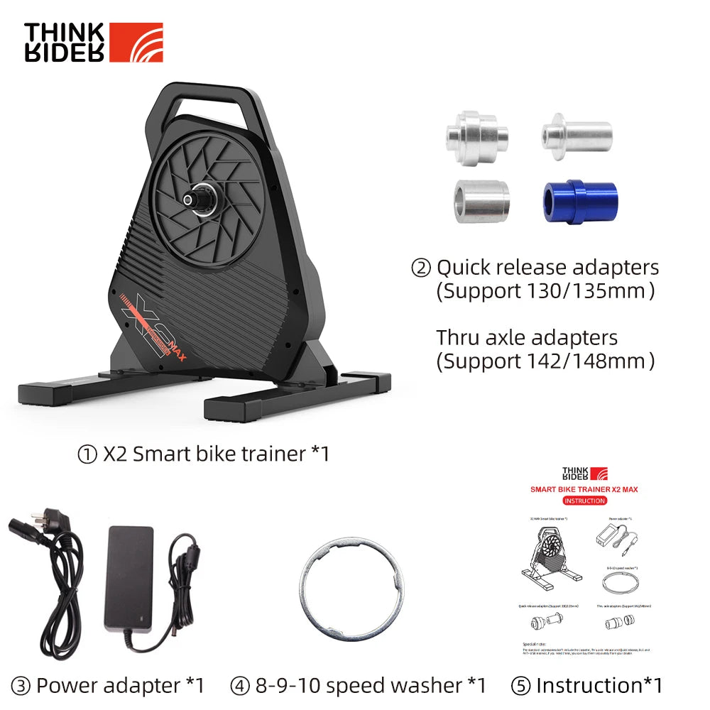 New ThinkRider X2Max Smart Bike Trainer MTB Road Bicycle home trainer Built-in Power Meter power meter Compatible