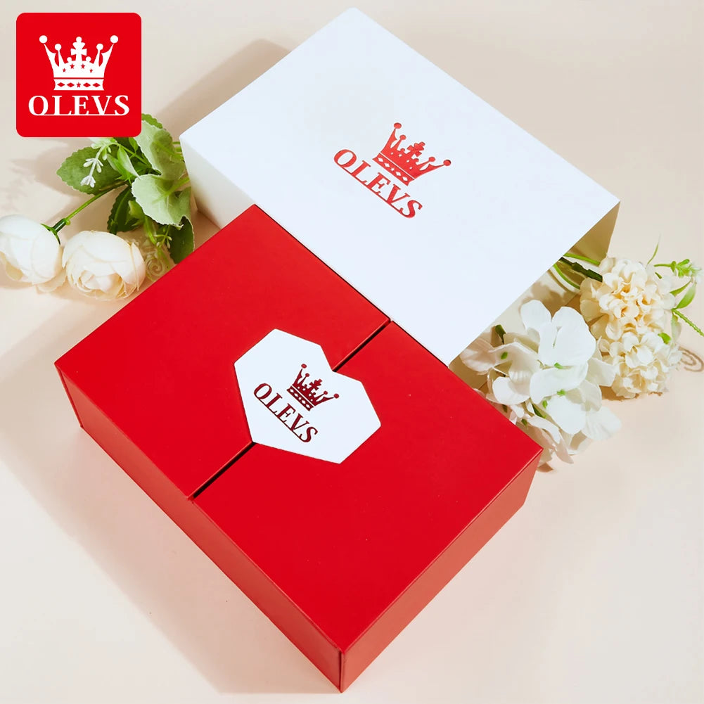 OLEVS Top Brand Luxury Women Watch Fashion Female Golden Watch Waterproof Stainless Steel Women's Watch Set Small Diamond Dial