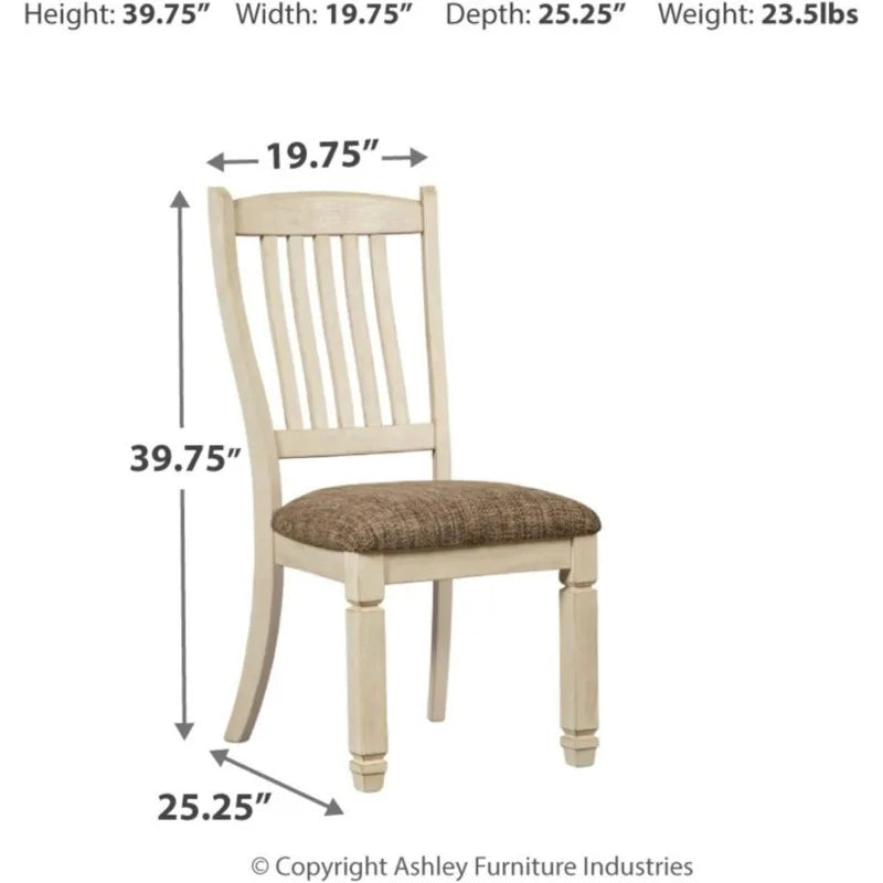 Bolanburg 20" Upholstered Dining Room Chair, Set of 2, Antique White