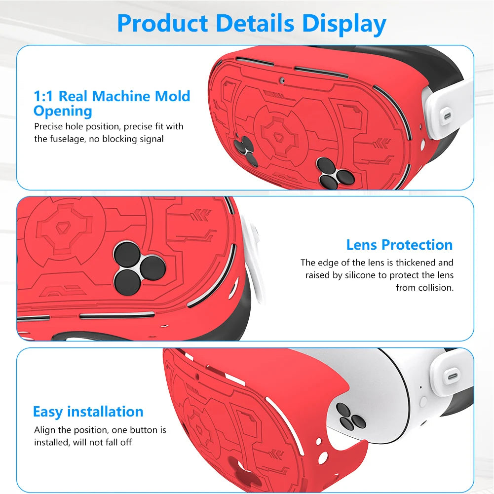 7Pcs VR Accessories Anti-Fall for Meta Quest 3S VR Protective Accessories Set VR Face Cover Controller Grips Cover Joystick Caps