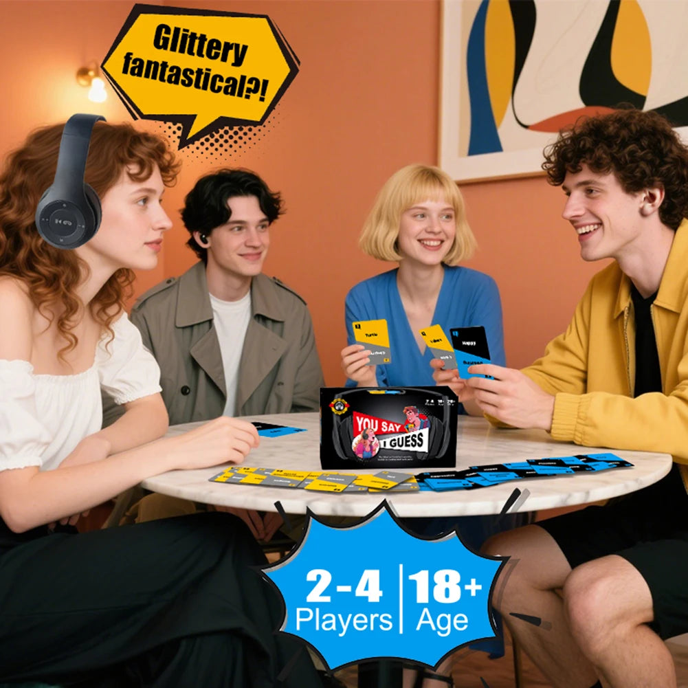 Sorry What Game & Headphone Lip Reading Party Games Funny Phrase Combos - Card Games Includes 100 Cards for Adults & Friends
