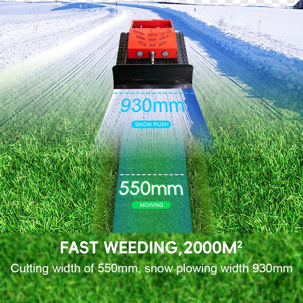 USA STOCK Gasoline Mower Remote Control With Snow Shovel Plower Grass Cutter MS550SN for Wasteland Garden Agriculture