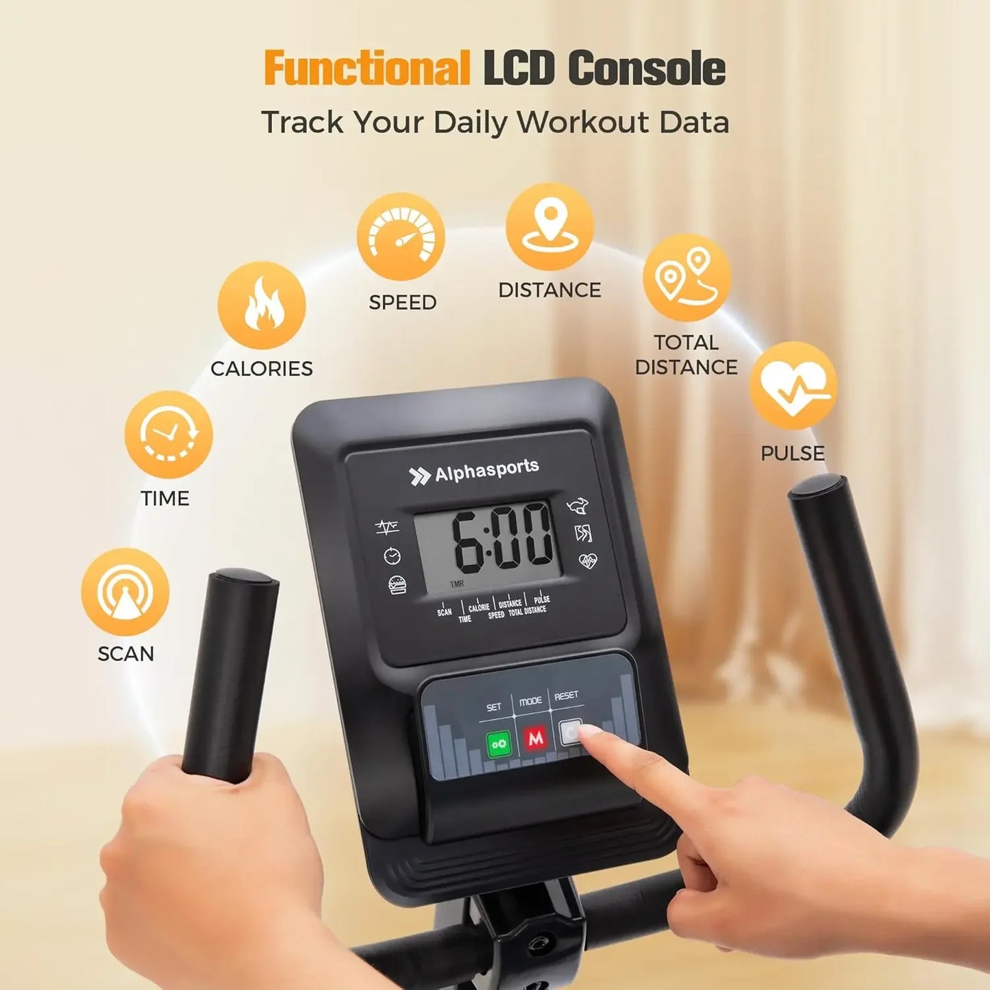 Recumbent Exercise Bike 16-Level Resistance Magnetic Stationary Bike with Bottle Holder Adjustable Wide Cushioned Seat for Home,
