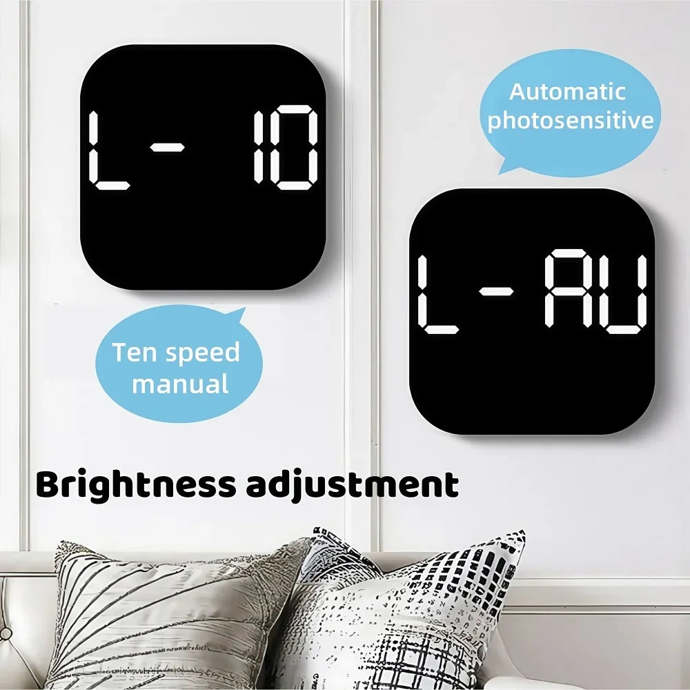 LED Digital Wall&Desk Alarm Clock – Dimming/Date/Day of Week/Temp Display,Home Decorations Item,Battery or USB Powered
