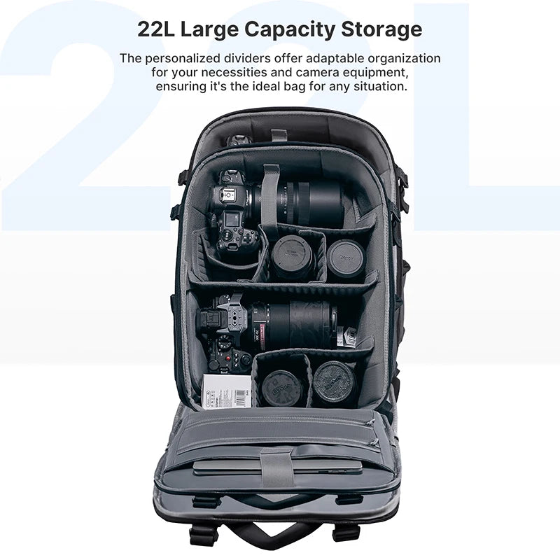 Ulanzi BP09 Camera Backpack 22L Light Travel Large Capacity Storage Splash-proof Travel Bag Digital SLR Camera Photography