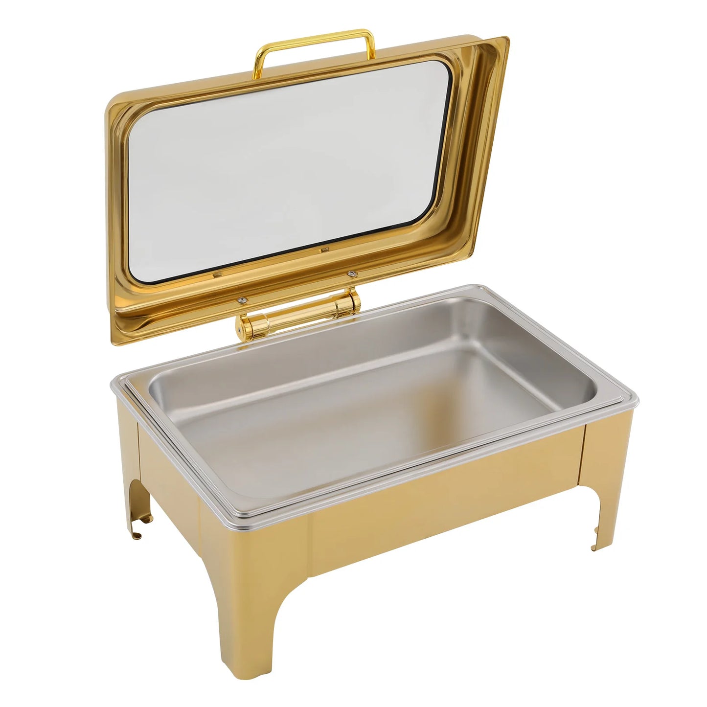Gold 9L Stainless Steel Chafing Dish Buffet Warmer Buffet Server and Warmer for Home Catering Restaurants