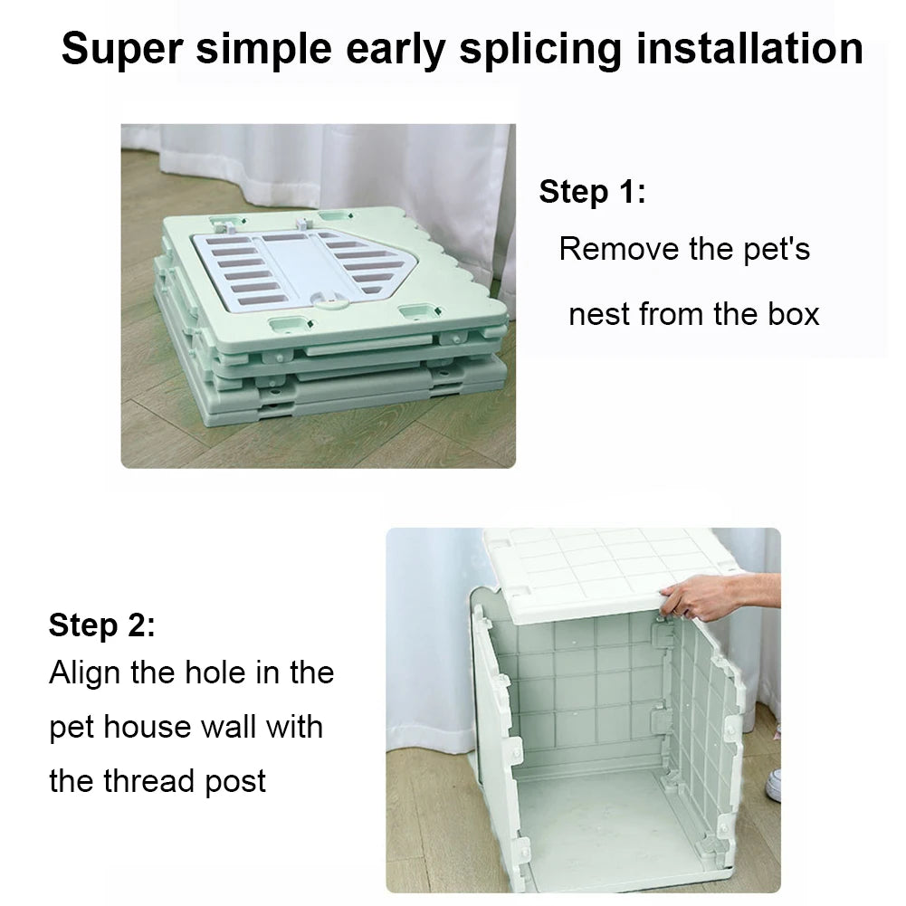 Plastic Cat House Stackable Feral Cat Shelter Waterproof Pet Shelter for Cats with Escape Door for Outdoor Indoor