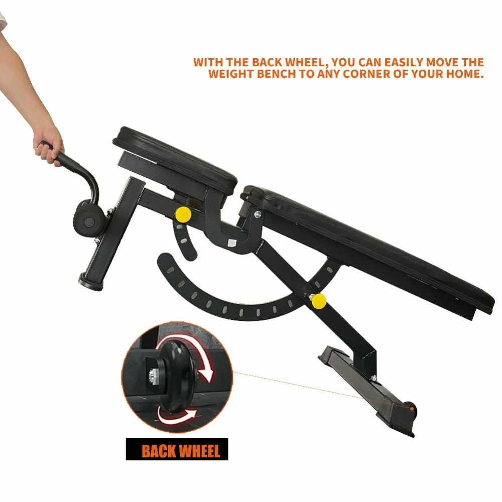 Adjustable Strength Training Bench Press Home Full Body Workout Foldable Weight Benches Gym Multi-functional Fitness Dumbbell