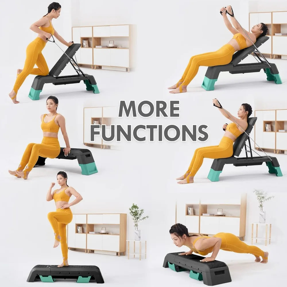 Multifunctional Aerobic Deck with Cord Workout Platform Adjustable Dumbbell Bench Weight Bench Professional Fitness Equipment f