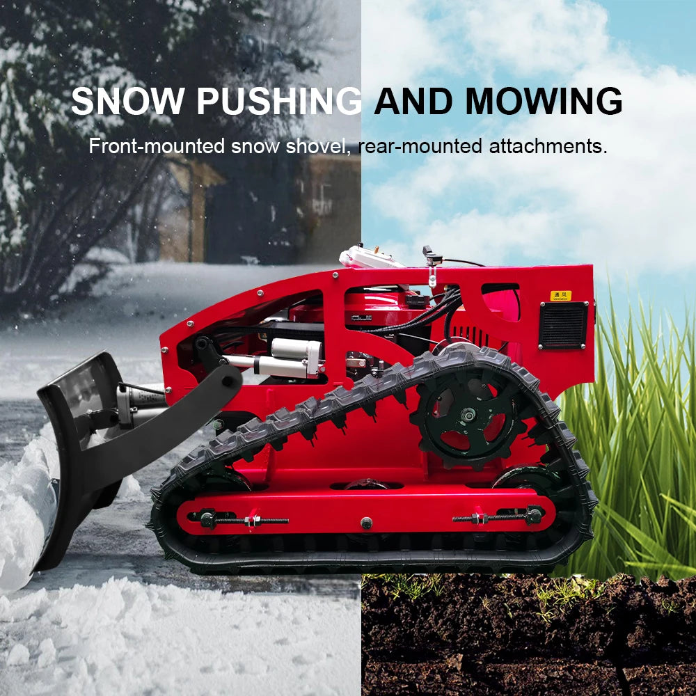 USA STOCK Gasoline Mower Remote Control With Snow Shovel Plower Grass Cutter MS550SN for Wasteland Garden Agriculture