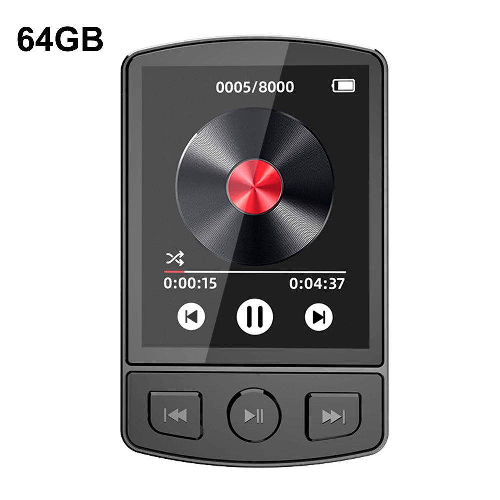 MP3 Player Portable Sport Clip Walkman HiFi Sound Bluetooth-Compatible 5.2 Mini Music Player 1.8inch Screen for Sport Running