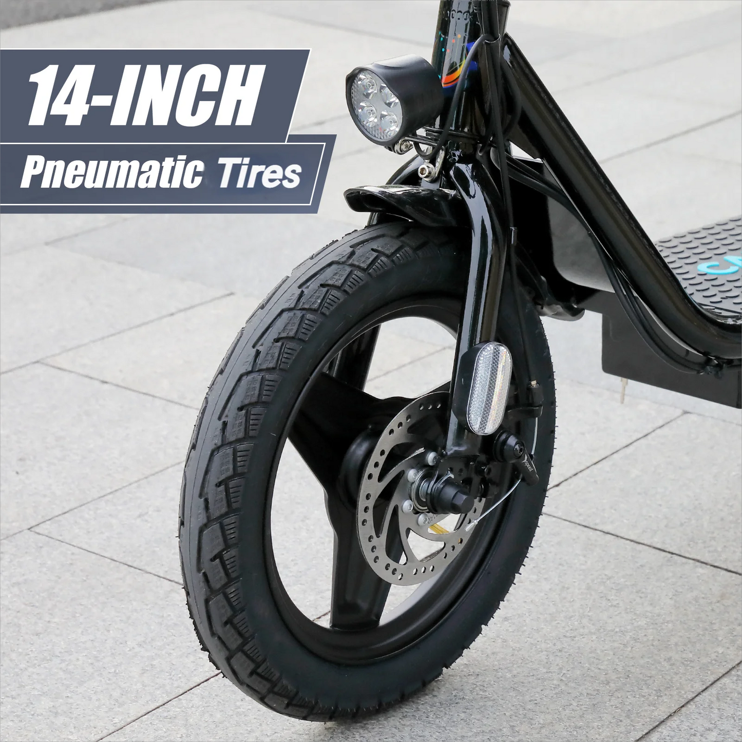 Caroma Peak 500W Electric Scooter Adults, 30Miles Long Range, 14" Tire, 20MPH Top Speed, Adjustable Electric Scooter with Seat