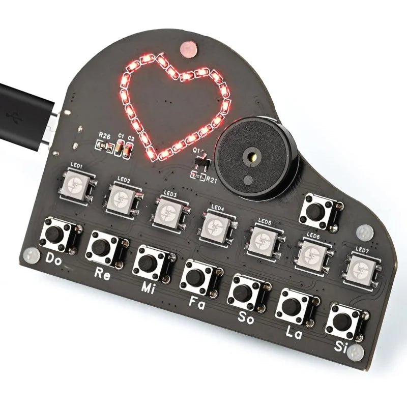 Piano Soldering Kit Learn to Solder Practice Heart Board