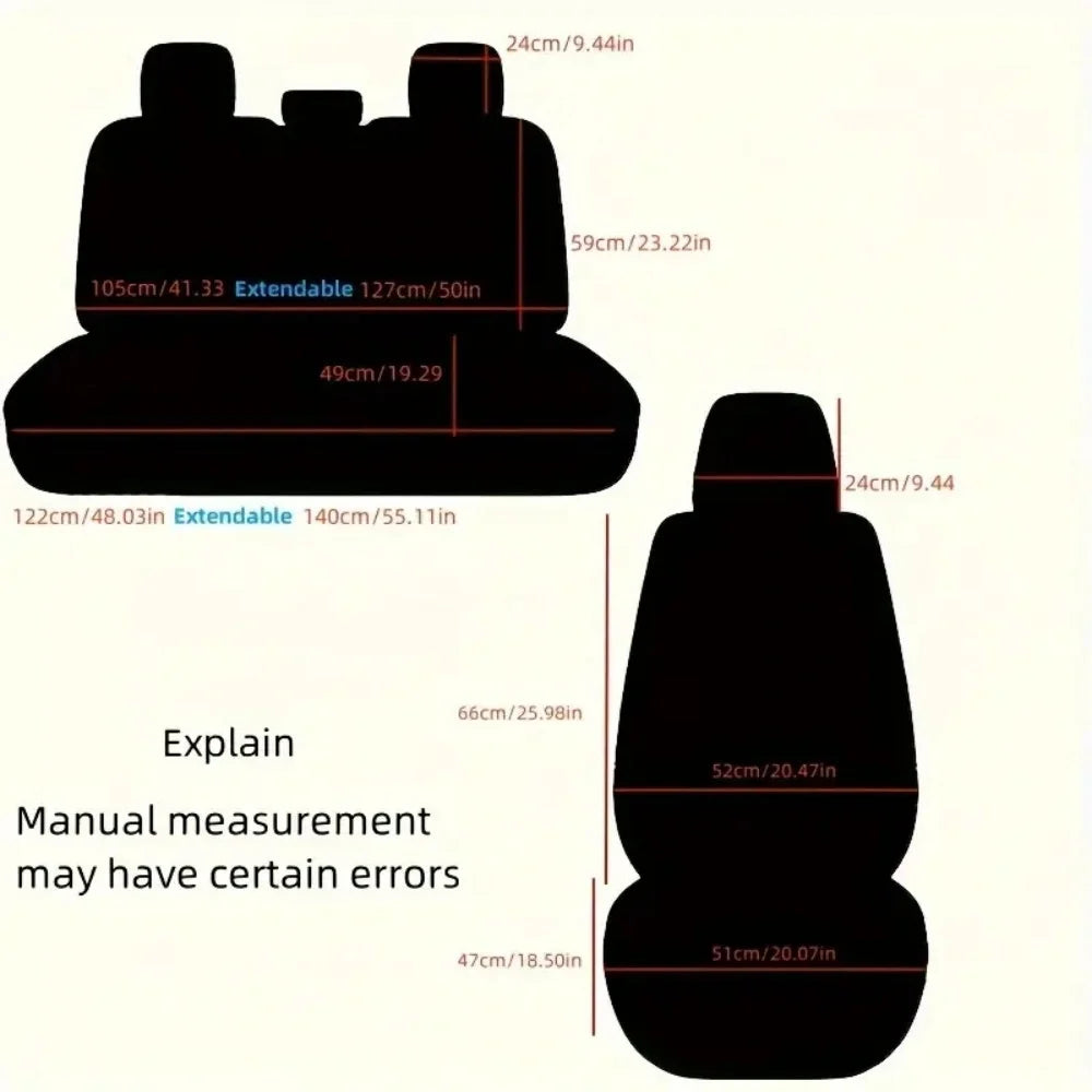 Comfort Edition 5-Seater PU Leather Seat Covers - 2 Headrests Included, Wear-Resistant, Easy to Clean, Full Car Interior Refresh