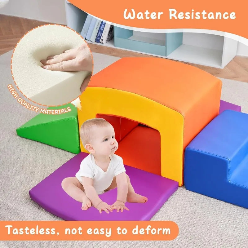 Linor Foam Climbing Blocks for Toddlers, 7/10 Pcs Climbing Toys for Toddlers 1-3 (5pcs) Games for Kids Outdoor Toys
