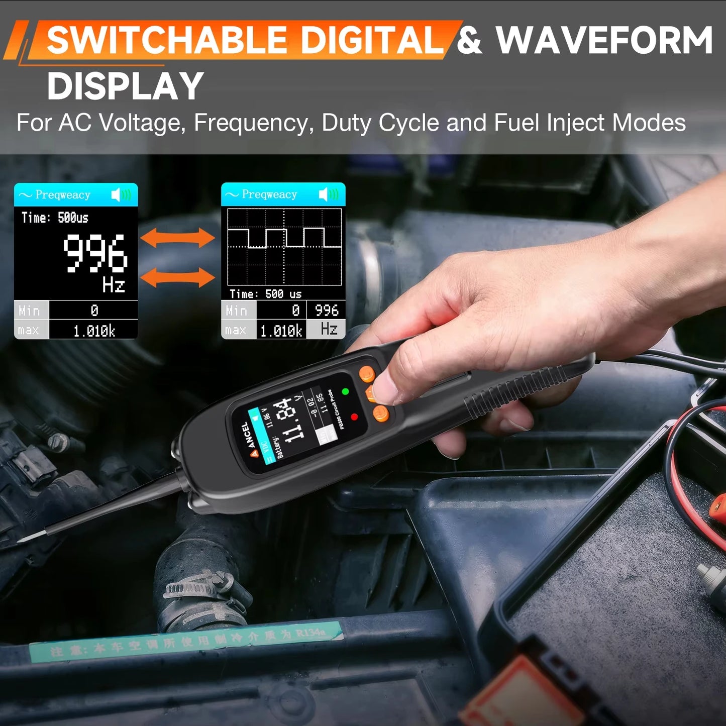 ANCEL PB500 Automotive Probe Tools 12V/24V Power Probe Circuit Kit Electrical Integrated Auto Battery System Diagnostic Tester