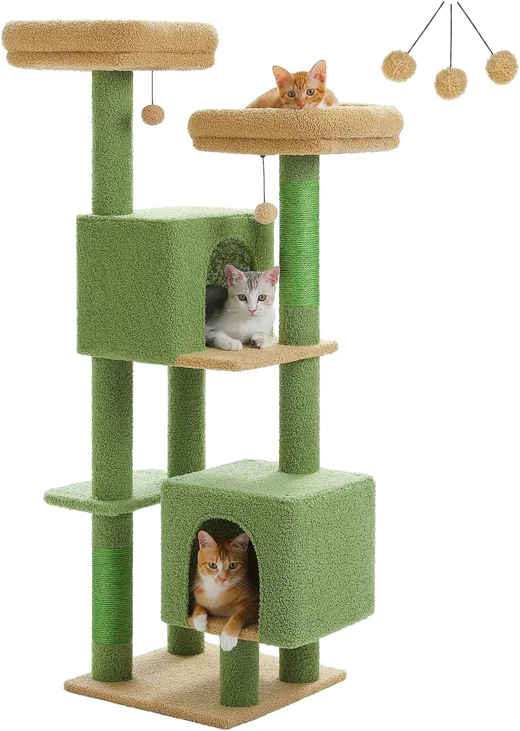 Cactus Cat Tree, 70.9" Tall Cat Tree for Indoor Cats, Large Cat Tree for Large Cats, Multi-Level Tall Tower