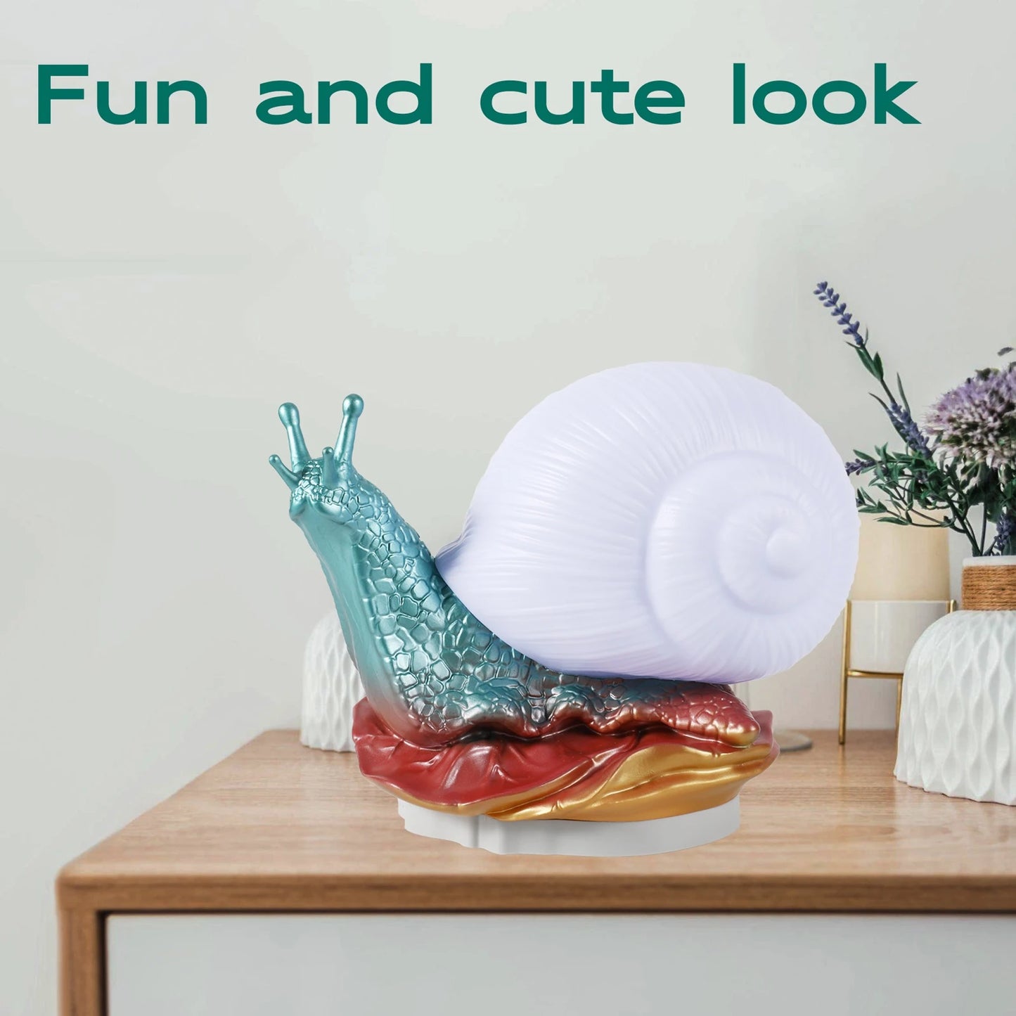 4W Kids Cute Snail Night Light DC5V/1A Adjustable Brightness Eye Protection Touch Sensor Nightlight for Kids Room Decor