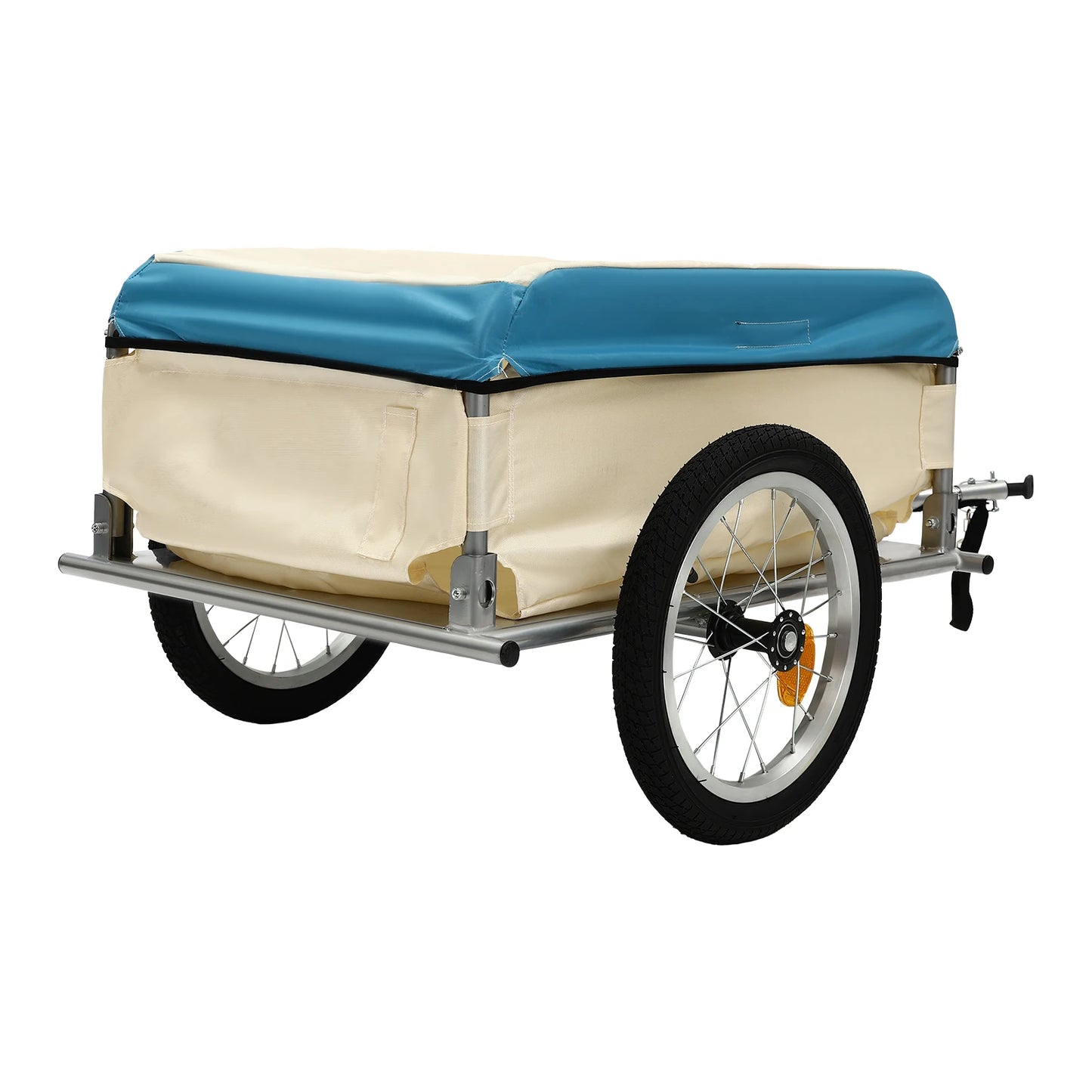 50kg/110lbs Bike Cargo Trailer Bicycle Wagon Cart with Waterproof Cover Fits 24"/26” Bike Wheel