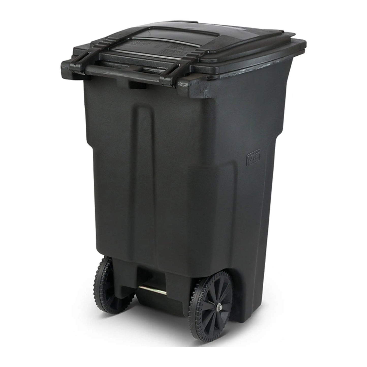 64 Gallon Black Trash Can with Wheels and Lid, Durable, Easy to Tilt and Roll