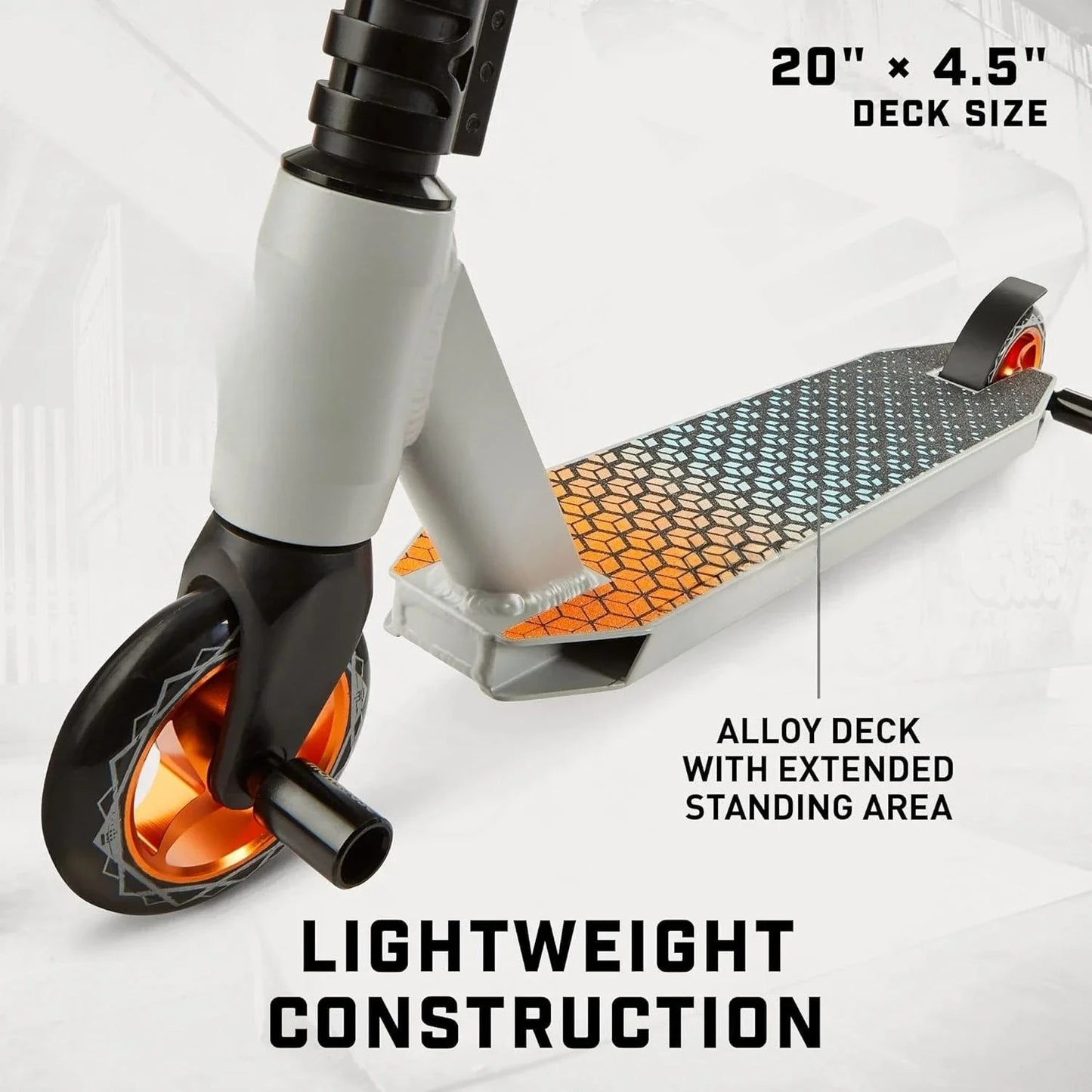 Rise Freestyle Stunt Trick Scooter, For Kids Youth Adult Men Women Ages 8 Up, Lightweight Alloy Deck & Heavy-Duty Frame