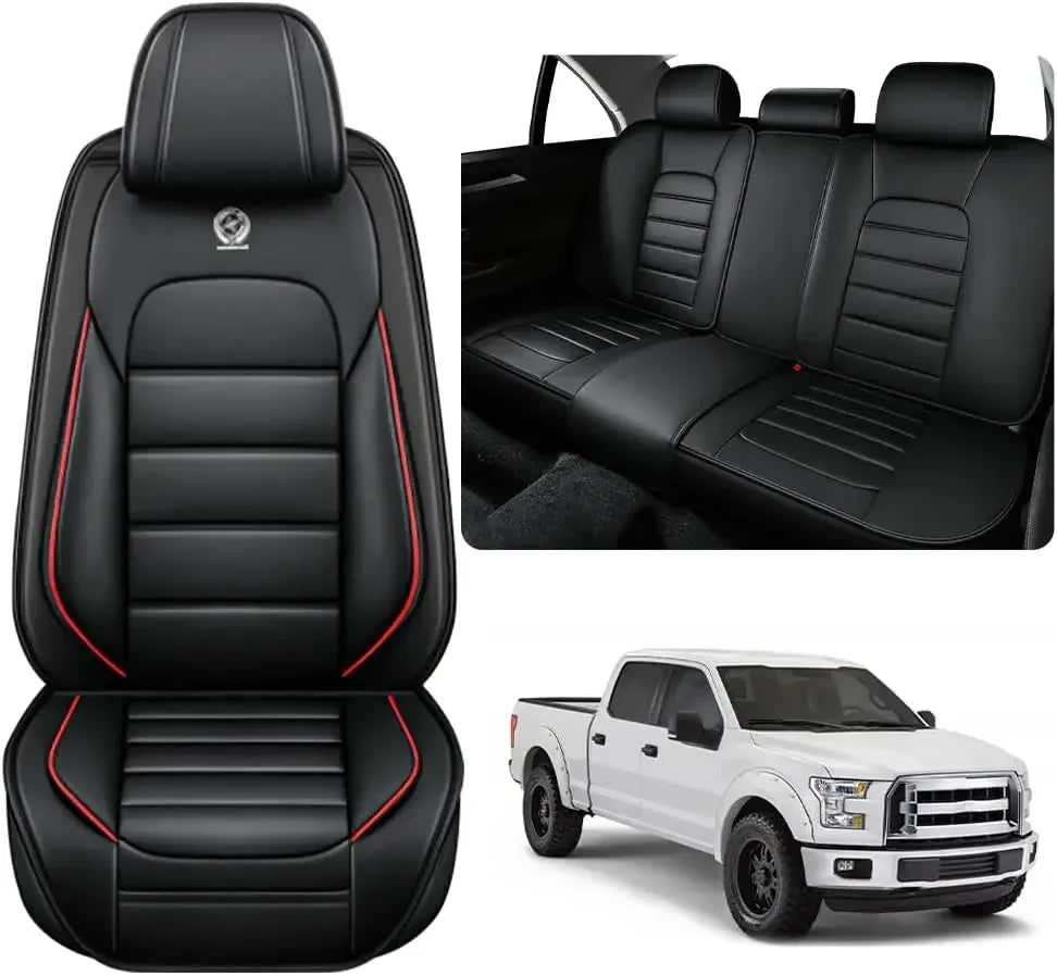 Seat Covers Fit for Toyota Tacoma 2006-2024, Waterproof Nappa Leather Full Coverage Truck Seat Cover, Muscle Sport Style Auto In