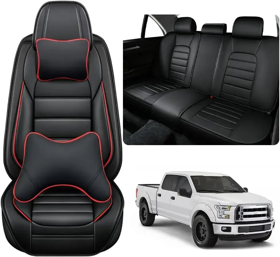 Seat Covers Fit for Toyota Tacoma 2006-2024, Waterproof Nappa Leather Full Coverage Truck Seat Cover, Muscle Sport Style Auto In