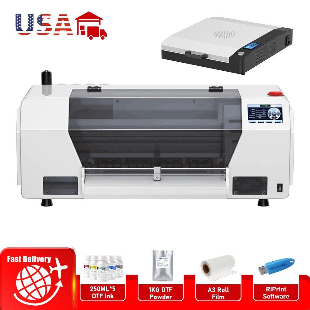 US EU Stock DTF Printer A3 A4 For Epson XP600 L805 DTF Printer uv dtf printer A3 Directly To Film t shirt Printing Machine