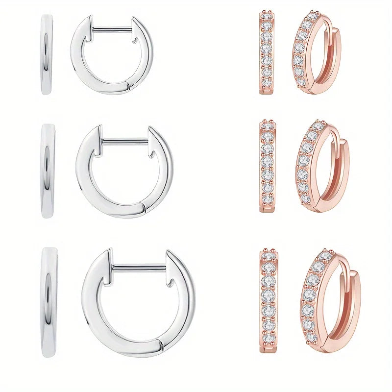 3/6 Pairs of Women's Earring Sets, Anti-allergy Women's Small Earring Cartilage Earrings, Fashionable Women's Gifts