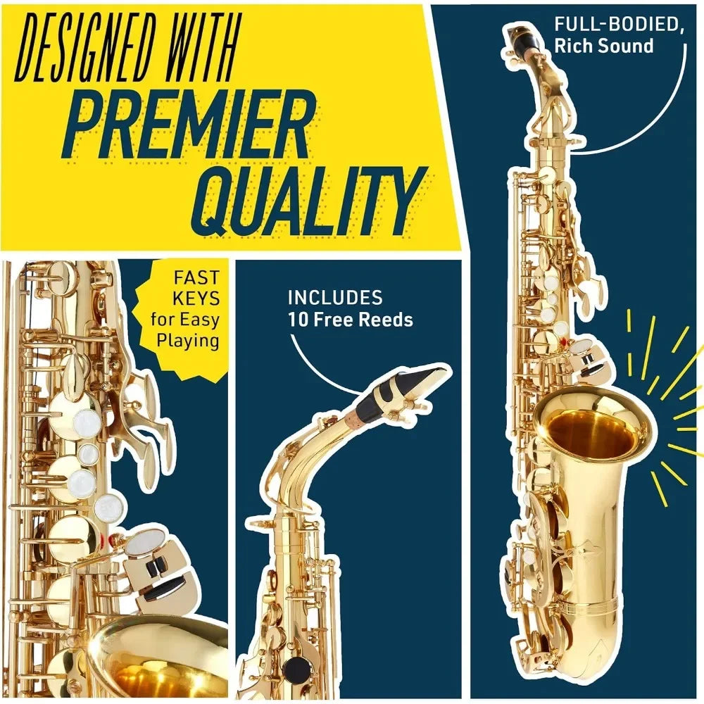 Woodwind Instruments Alto Saxophone - Case, Tuner, Mouthpiece, 10 Reeds Pocketbook- Purple E Flat Musical Instruments Saxophones