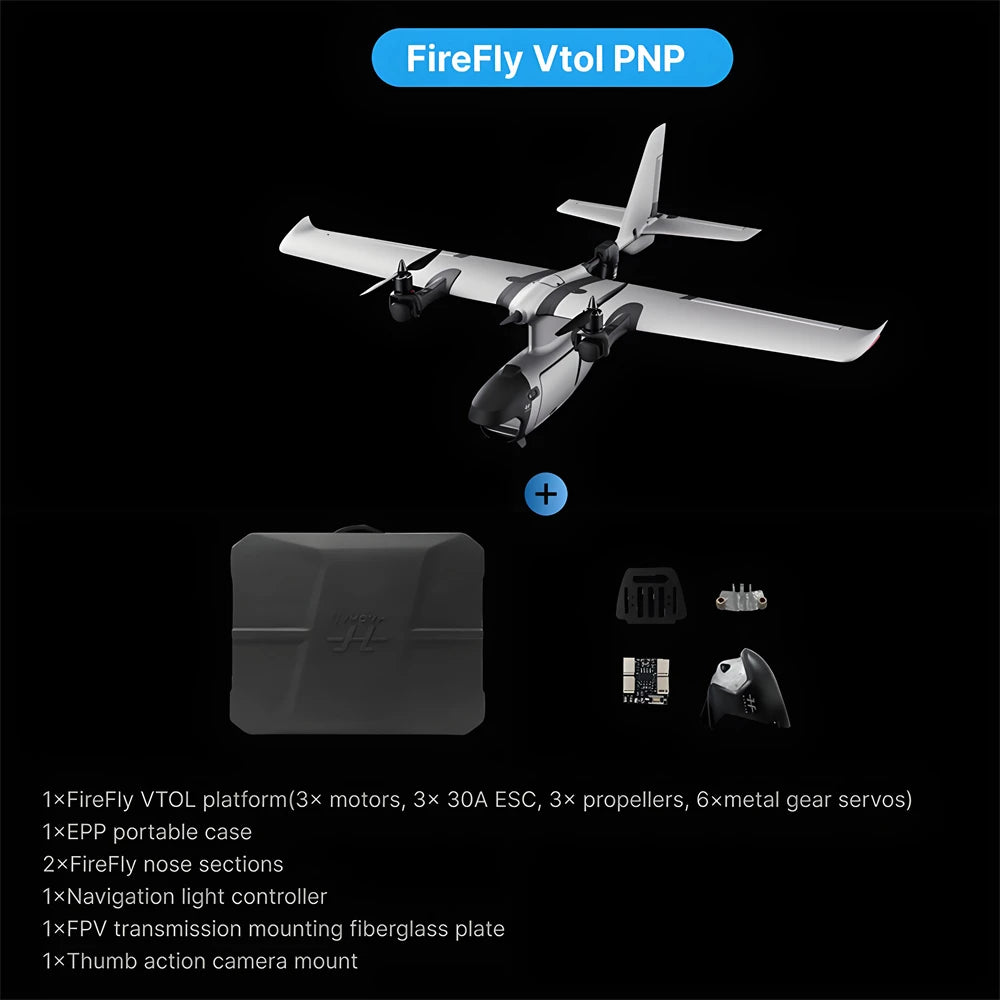 HaoHan FireF1y VTOL Vertical Takeoff and Landing Modular Multi-Mount FPV Patrol Drone Fixed-Wing FPV UAV RC Airplane PNP/Semi