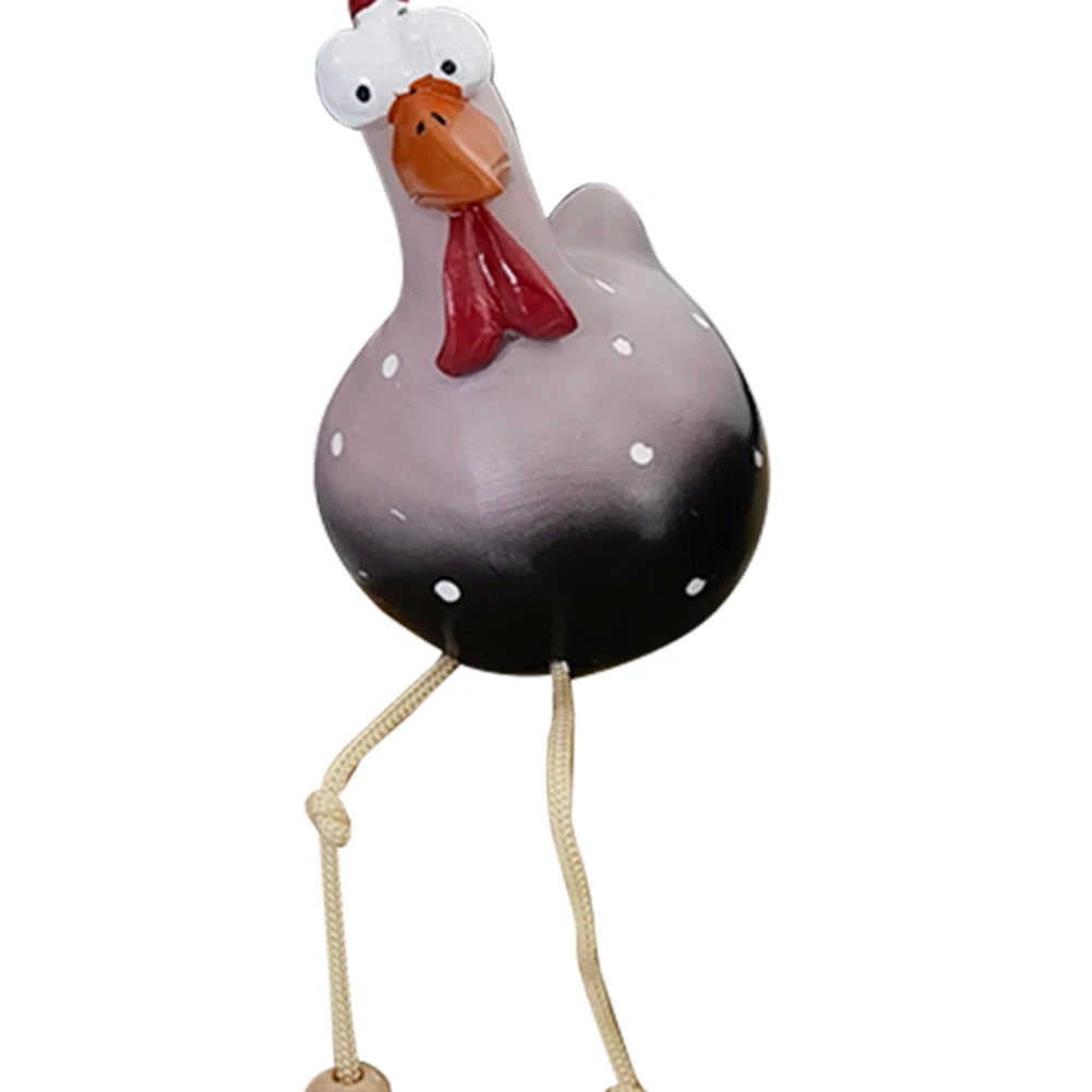 Big-eyed Chicken Creative Sculptures Craft Handicraft Long Feet Art Sculptures Waterproof Perfect Gifts for Outdoor Indoor Yard