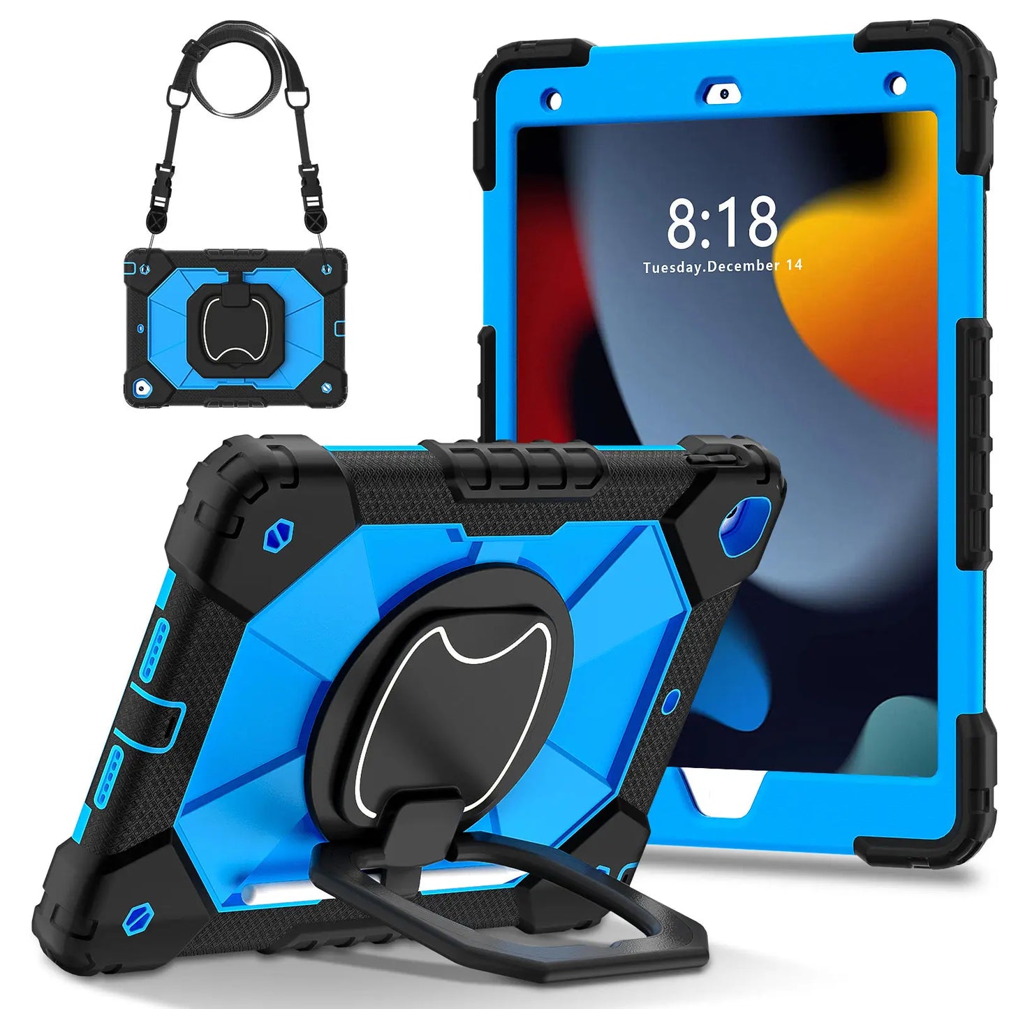 for iPad 5th/6th/7th/8th/9th/10th 2022 Air 4/5 Pro 11 Pro 9.7 Case with Pencil Holder with 360 Rotating Foldable Stand Cover