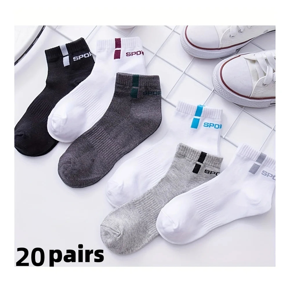 6 pairs of socks, men's mid length socks, anti odor socks, sweat absorbing socks, men's socks, sports mid length socks