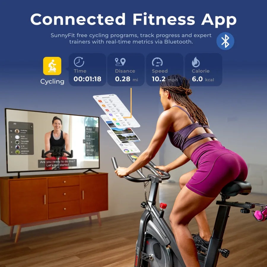 Indoor Cycling Bike with Device Mount w Smart Bluetooth