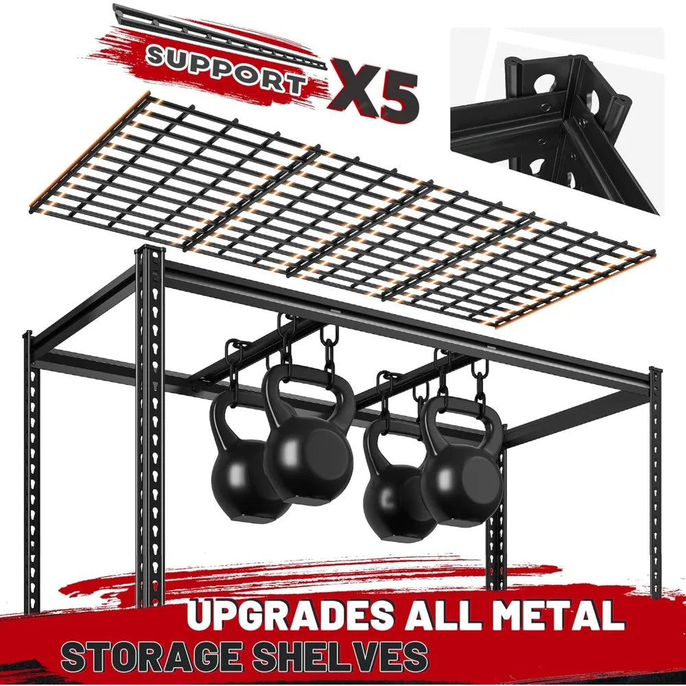 55" W Garage Shelving 3000LBS, 5-Tier Adjustable Metal Shelves for Basement, Warehouse & Workshop