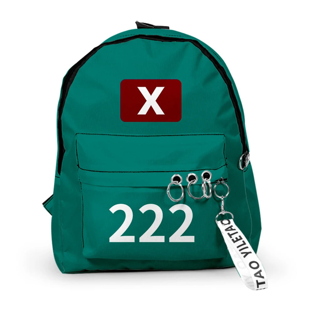 Unisex Solid Printing School Handbags Korea Game Season2 Shoulder Bags Student Large Capacity Outdoor Sports Daypacks
