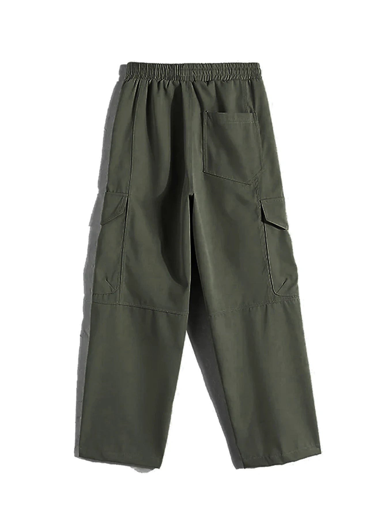 Men's Autumn-Winter Cargo Jogger Fleece Sweatpants Loose Multi-Pocket Long Trousers for Hip Hop Street Style