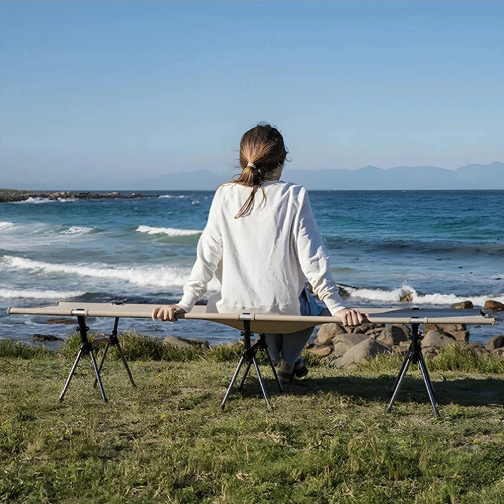 Camping Cot Outdoor Exquisite Camping Folding Bed Lightweight and Portable Car Picnic Seating Stable and Comfortable Single Bed