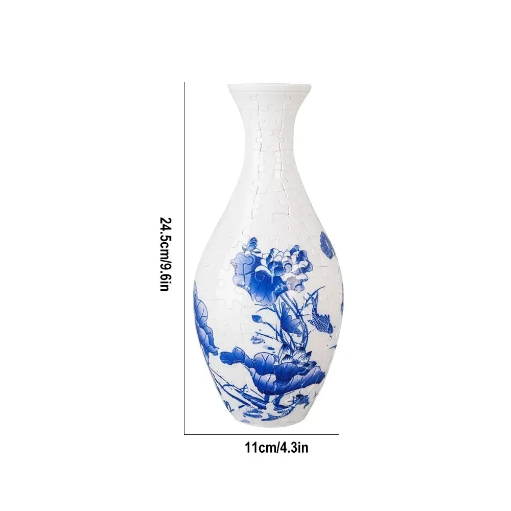 3D Puzzle Vase Panda Flower Porcelain Design Made Plastic Home Decoration and Flower Arrangement Housewarming Kids Toys Gifts
