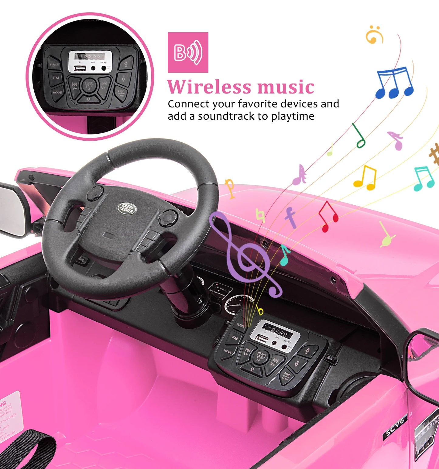 12V 4.5 MPH Ride on Toys for toddlers 3-8 Kids Electric Car with Parent Remote Control Music Player MP3 LED Lights